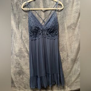 VS Pink Crochet Lace Dress- Blue- XL